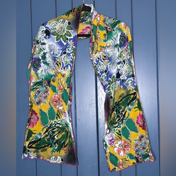 Sacred Threads Accessories - Sacred Threads Floral Fashion Scarf Colorful Botanical Boho Romani Festival